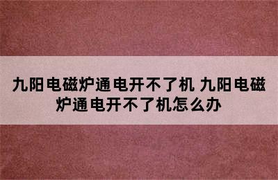 九阳电磁炉通电开不了机 九阳电磁炉通电开不了机怎么办